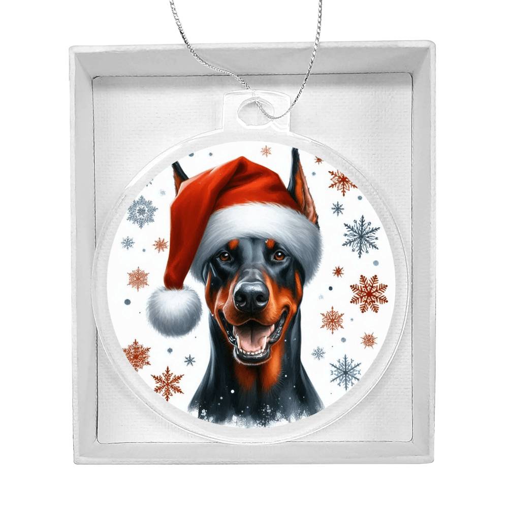 Christmas Dog - Doberman Pinscher - Acrylic Ornament