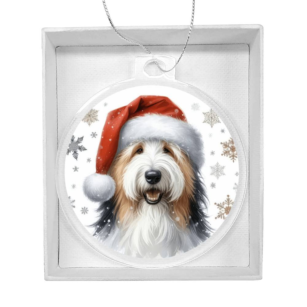 Christmas Dog - Old English Sheepdog - Acrylic Ornament