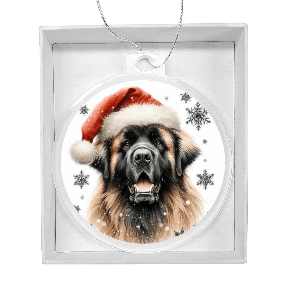 Christmas Dog - Leonberger - Acrylic Ornament