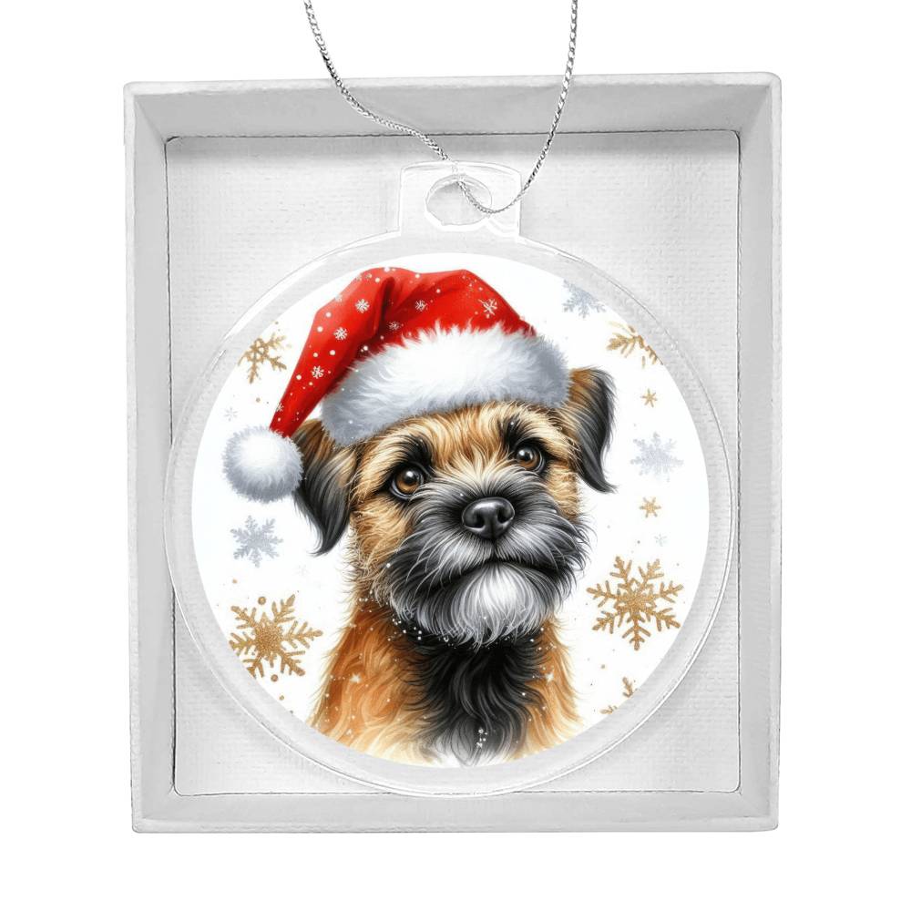 Christmas Dog - Border Terrier - Acrylic Ornament