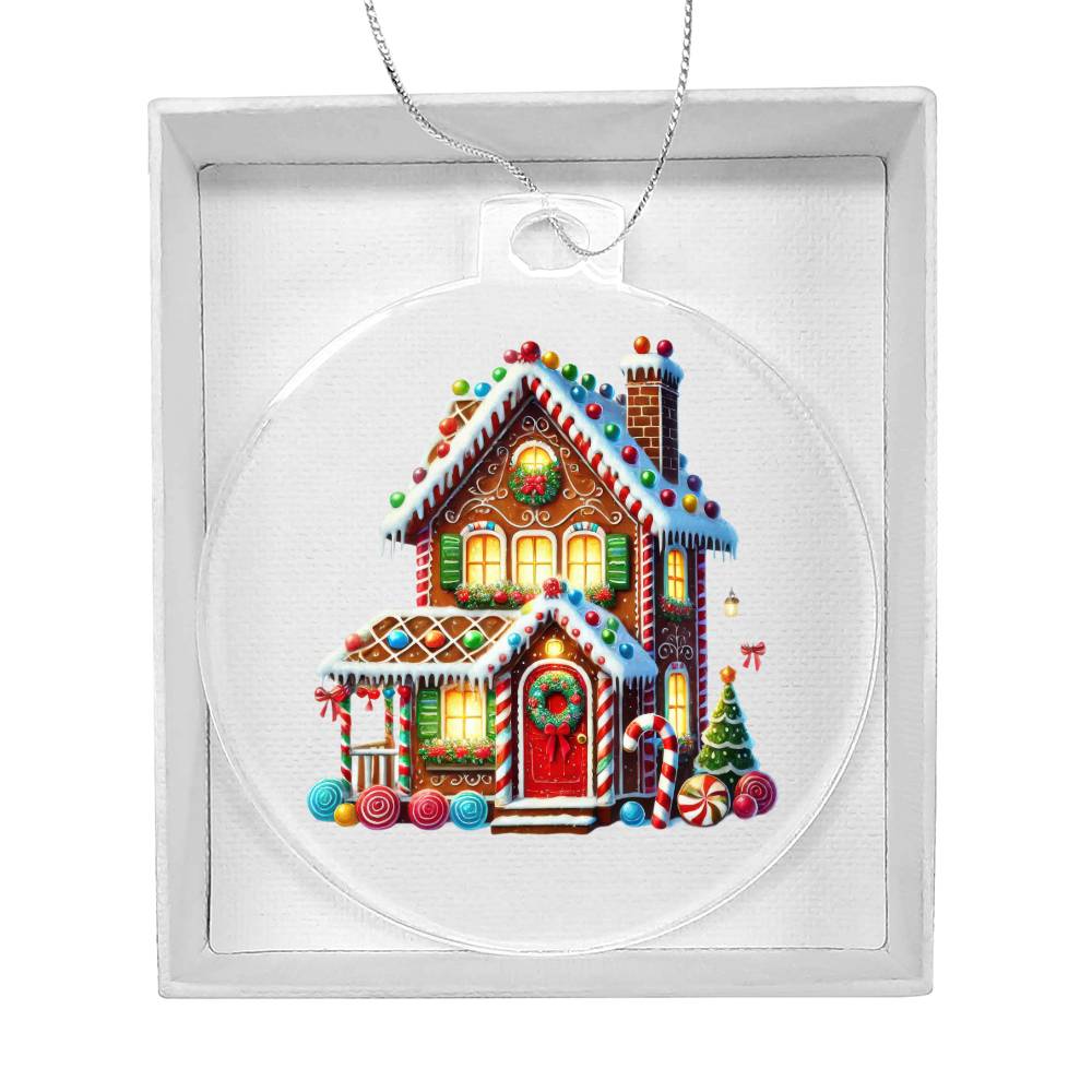 Christmas Gingerbread House 003 - Acrylic Ornament