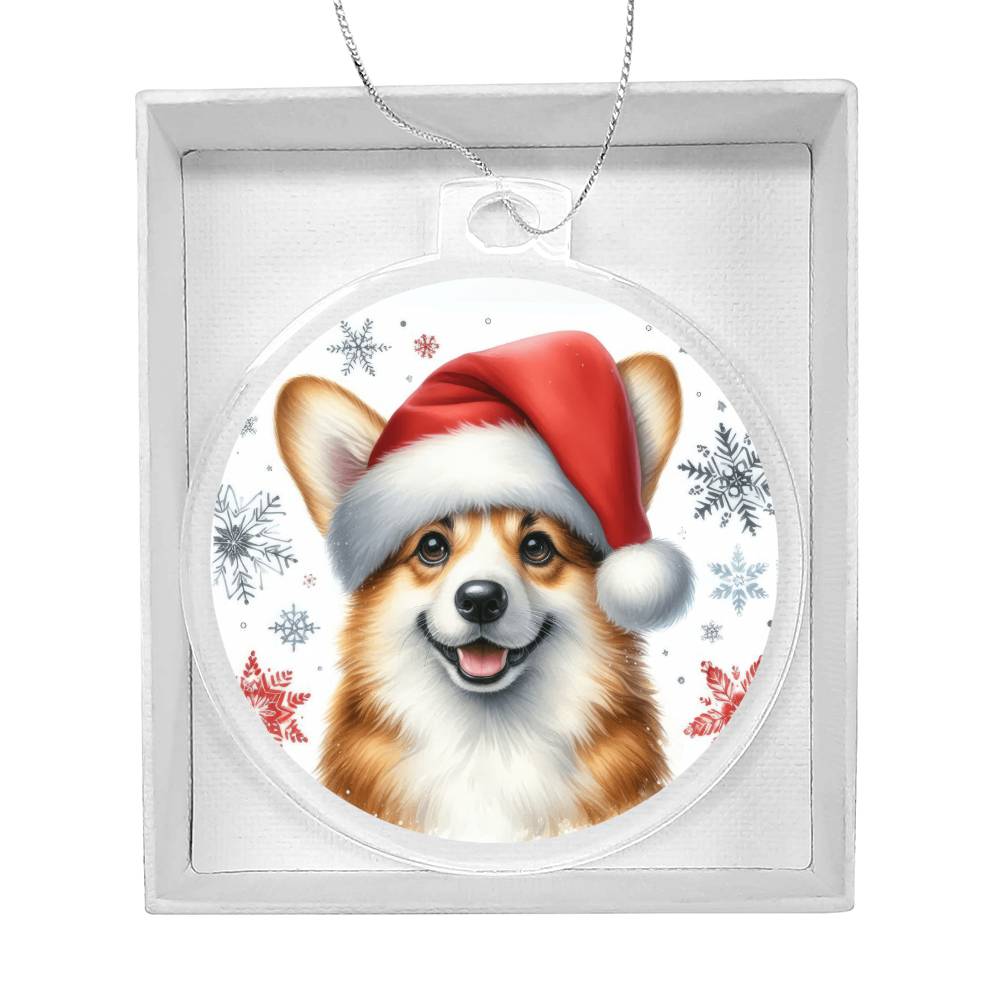 Christmas Dog - Pembroke Welsh Corgi  - Acrylic Ornament