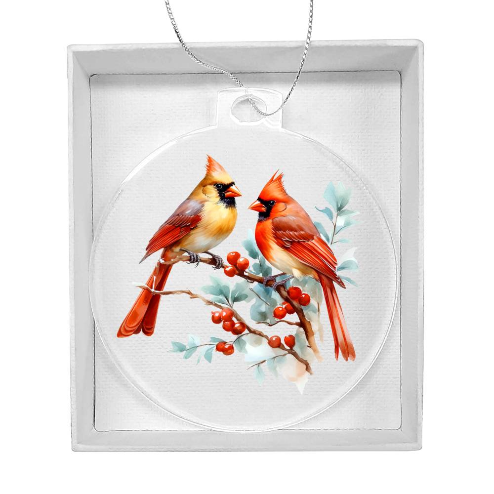 Christmas Cardinal 013 - Acrylic Ornament