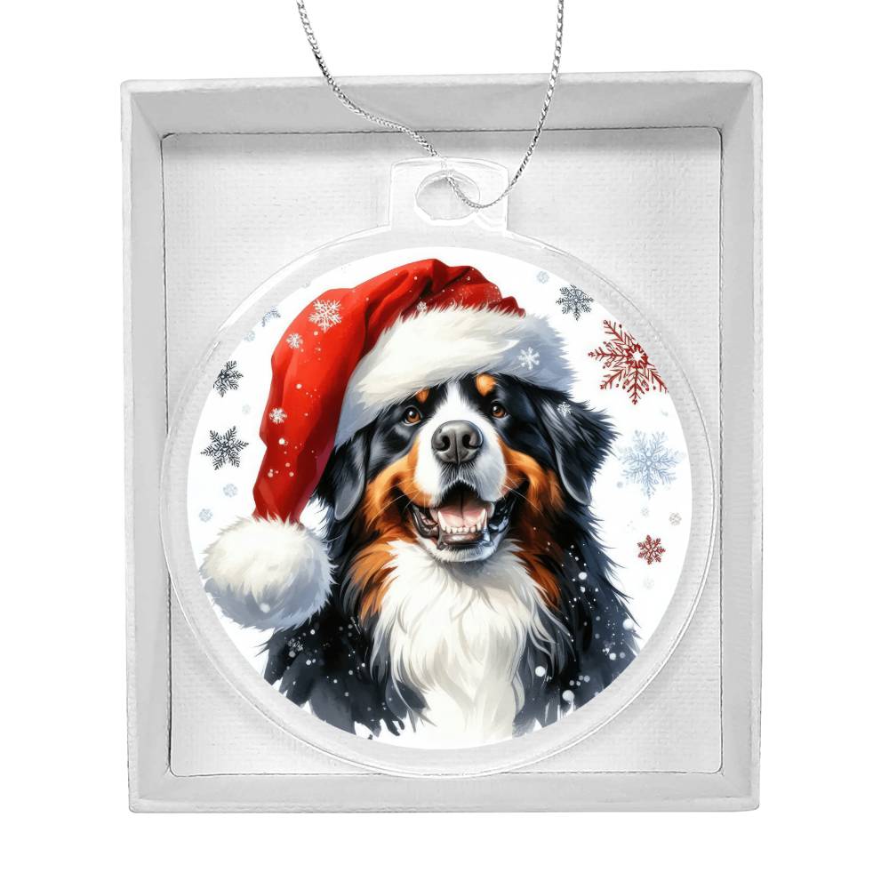 Christmas Dog - Bernese Mountain Dog - Acrylic Ornament