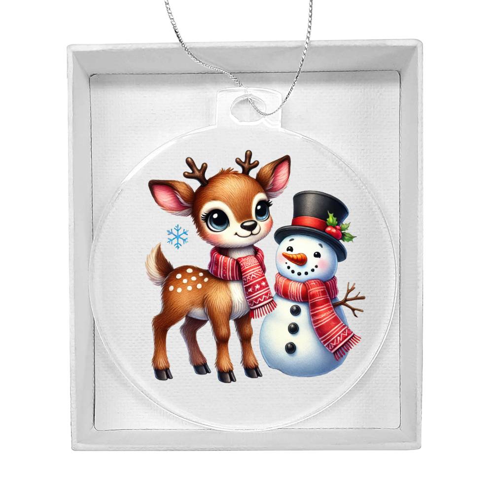 Cute Christmas Reindeer 021 - Acrylic Ornament