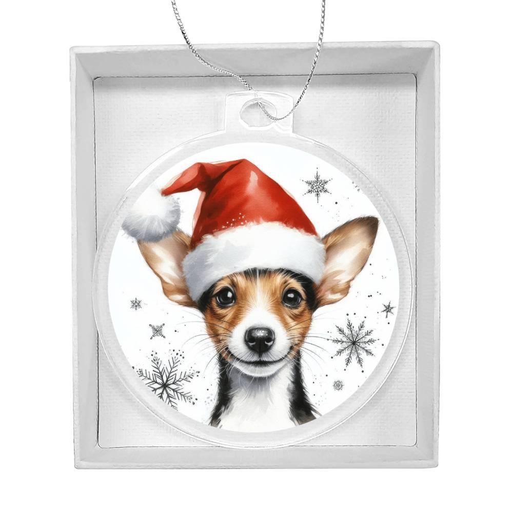 Christmas Dog - Rat Terrier - Acrylic Ornament