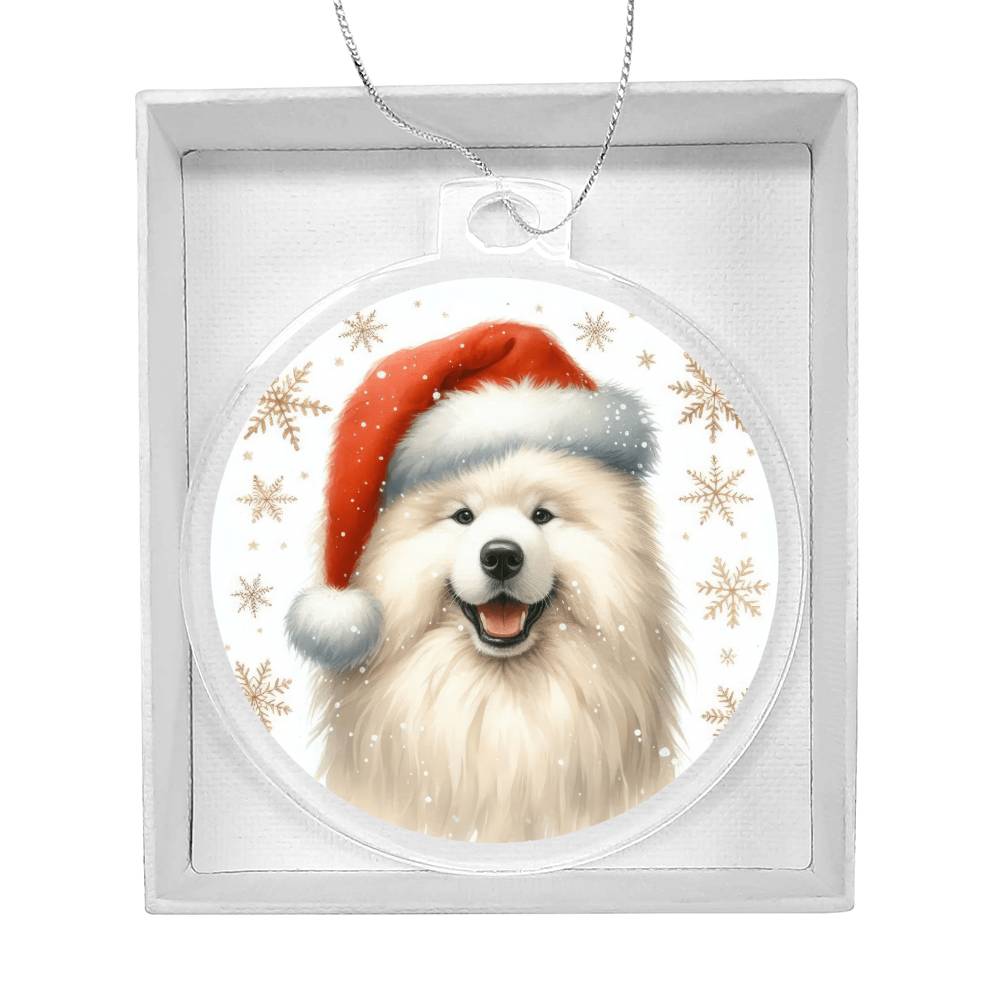 Christmas Dog - Samoyed - Acrylic Ornament