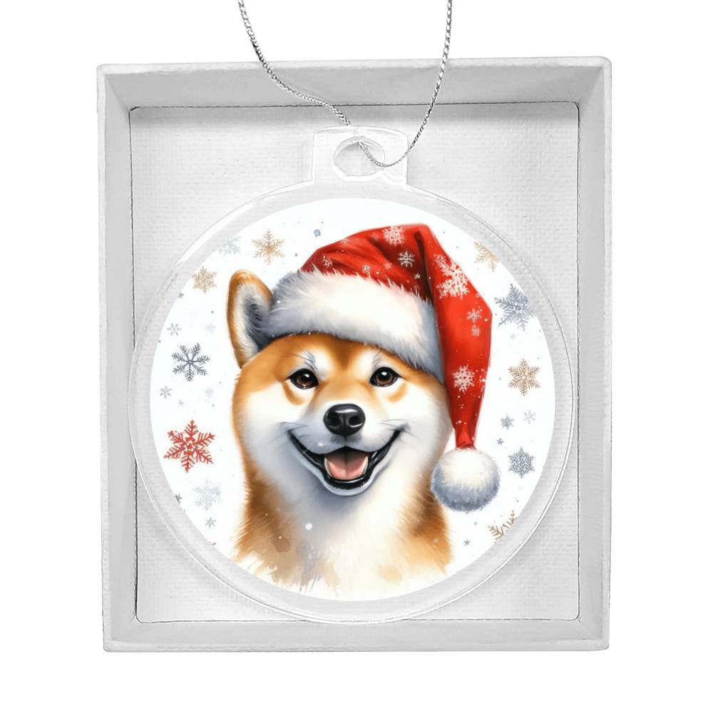 Christmas Dog - Shiba Inu - Acrylic Ornament