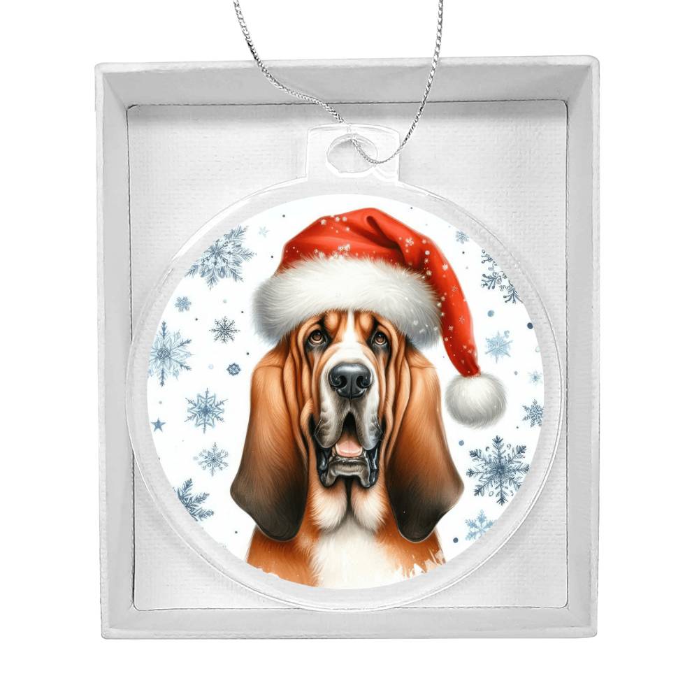 Christmas Dog - Bloodhound - Acrylic Ornament