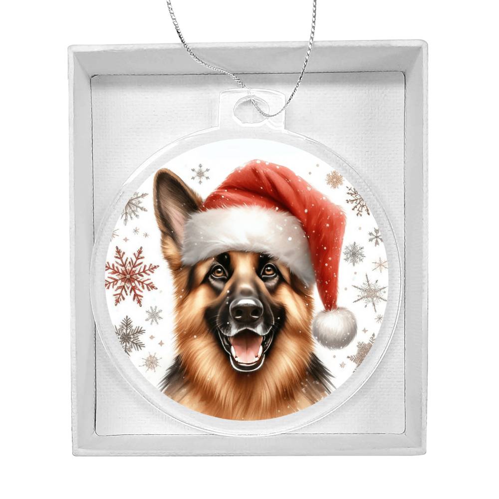 Christmas Dog - German Shepherd - Acrylic Ornament