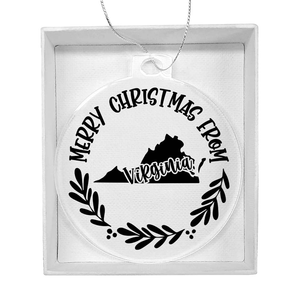 Merry Christmas From Virginia - Acrylic Ornament