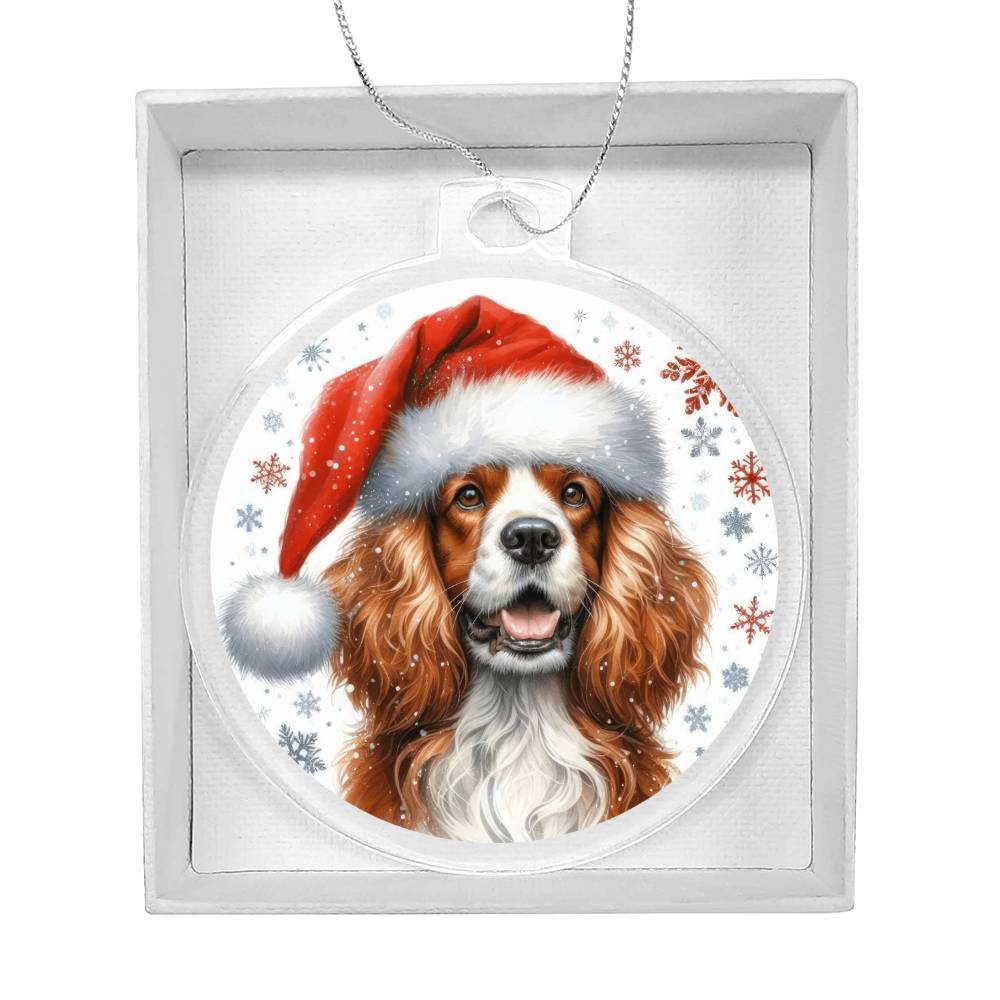 Christmas Dog - Welsh Springer Spaniel - Acrylic Ornament