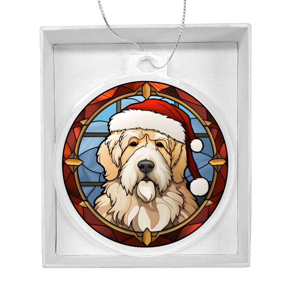 Dog Stained Glass Christmas Design 025 - Acrylic Ornament