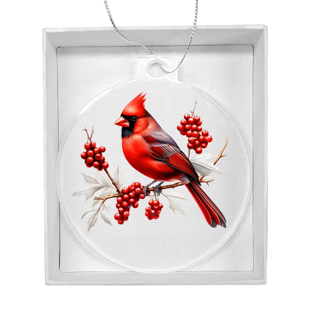 Christmas Cardinal 007 - Acrylic Ornament