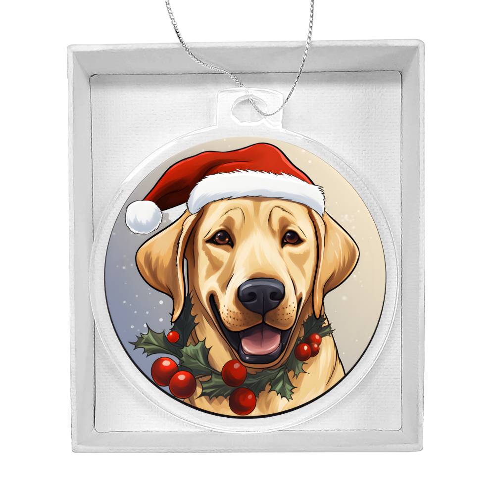 Dog Stained Glass Christmas Design 029 - Acrylic Ornament