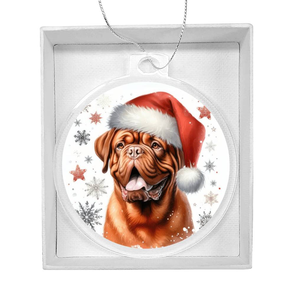 Christmas Dog - Dogue de Bordeaux - Acrylic Ornament