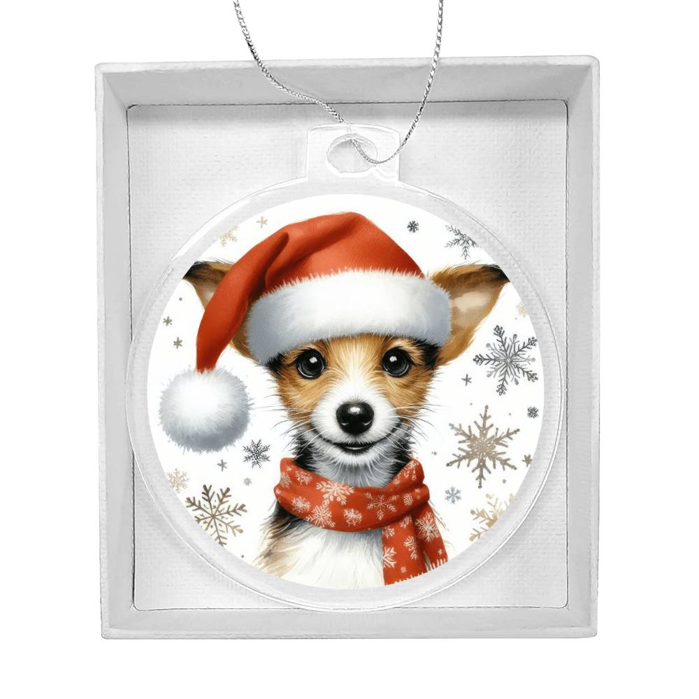 Christmas Dog - Toy Fox Terrier - Acrylic Ornament