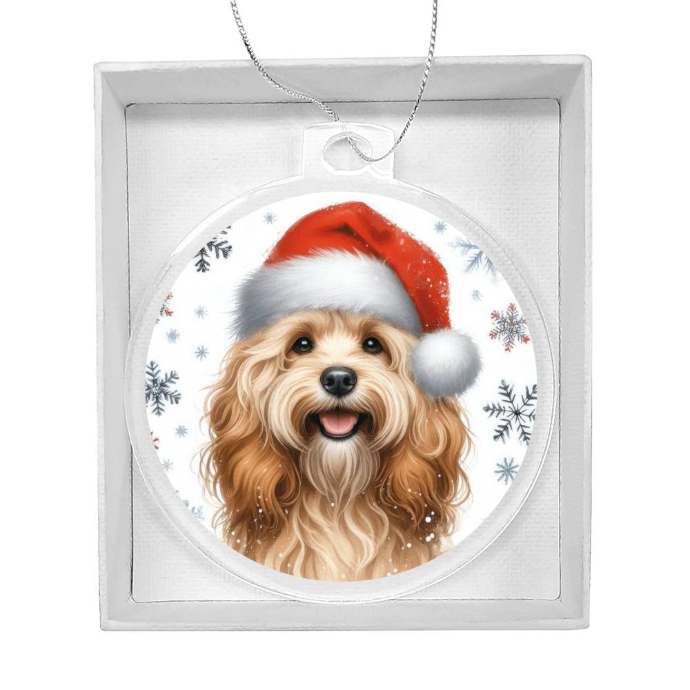 Christmas Dog - Cockapoo - Acrylic Ornament