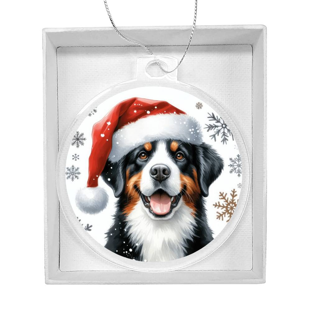 Christmas Dog - Entlebucher Mountain - Acrylic Ornament