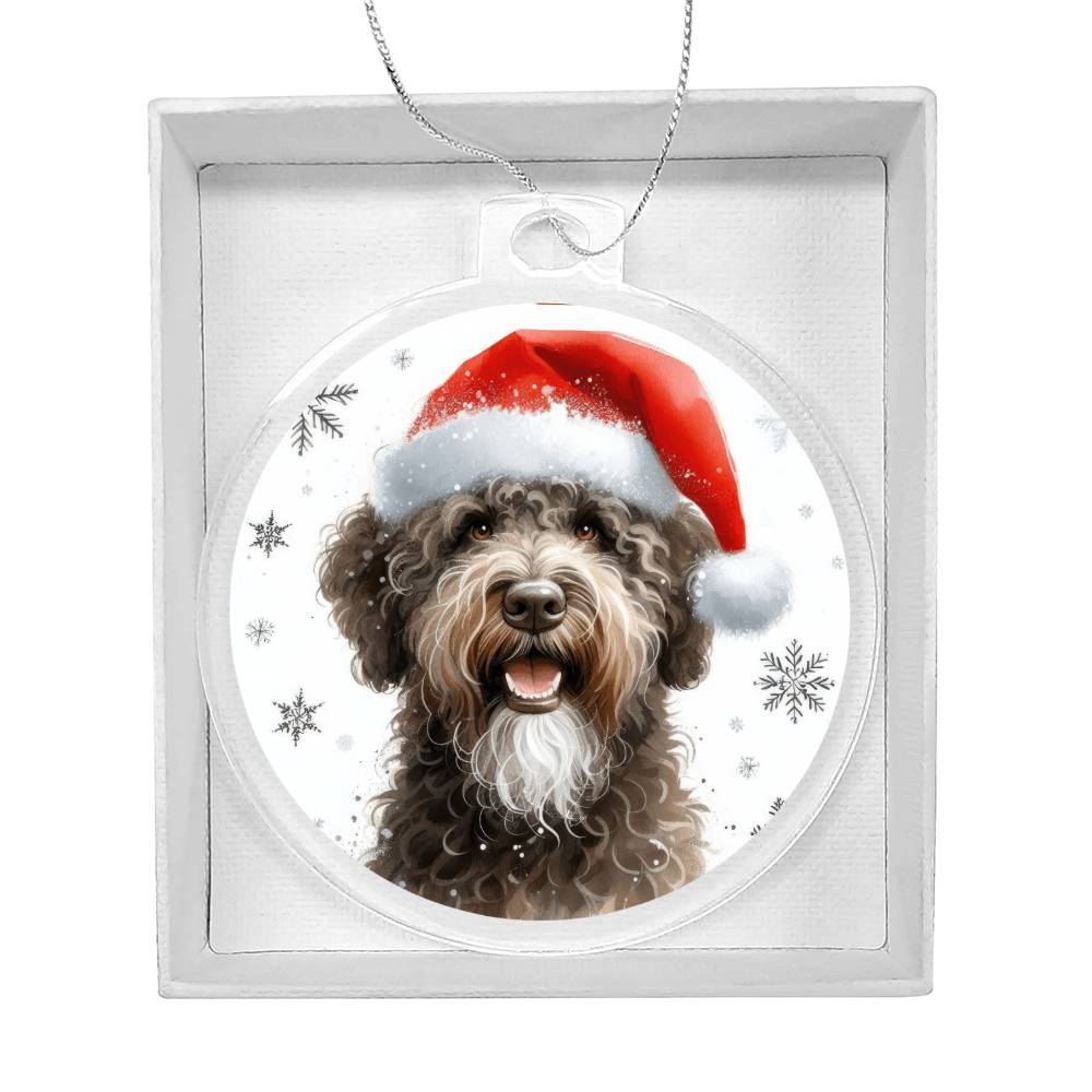 Christmas Dog - Spanish Water Dog - Acrylic Ornament