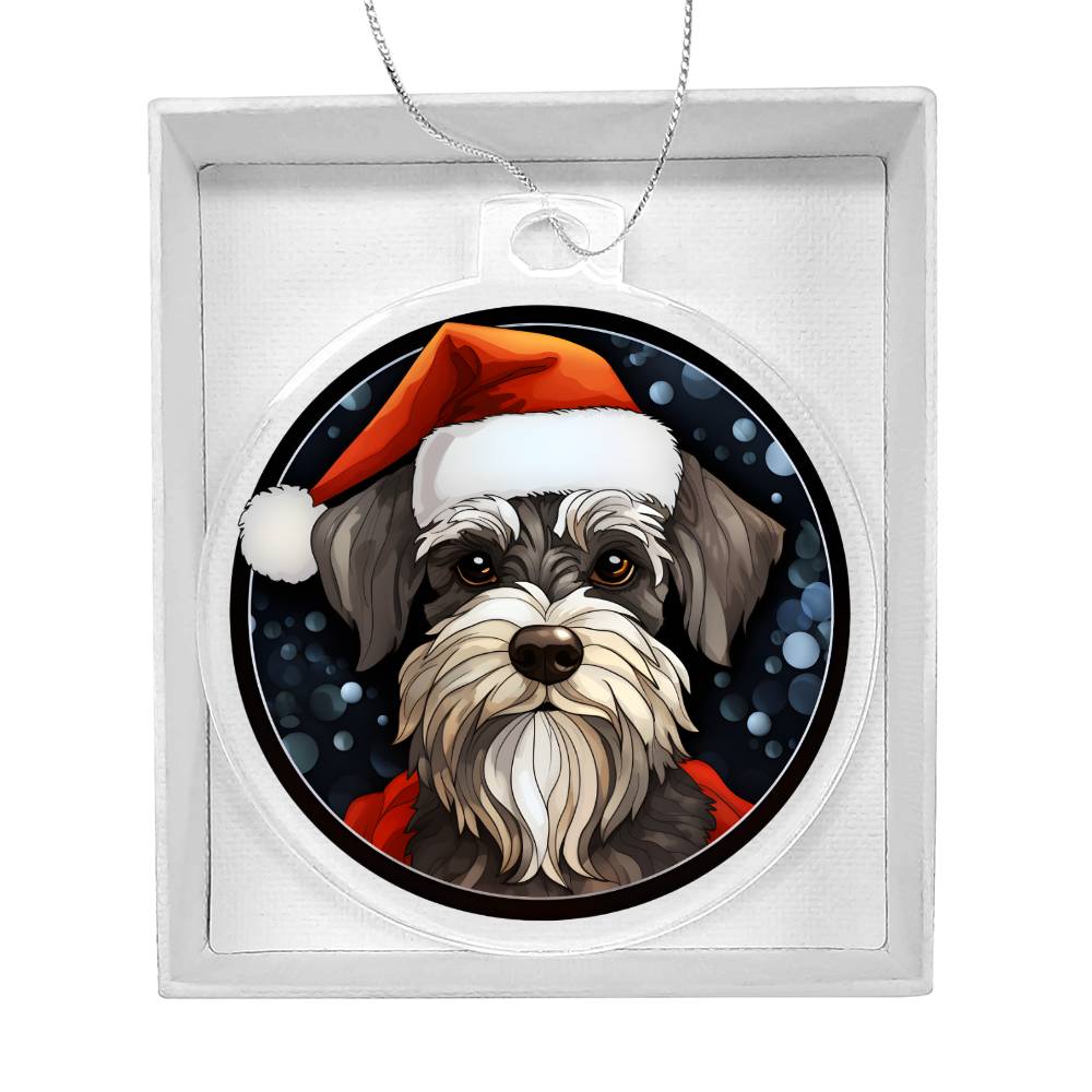Dog Stained Glass Christmas Design 018 - Acrylic Ornament