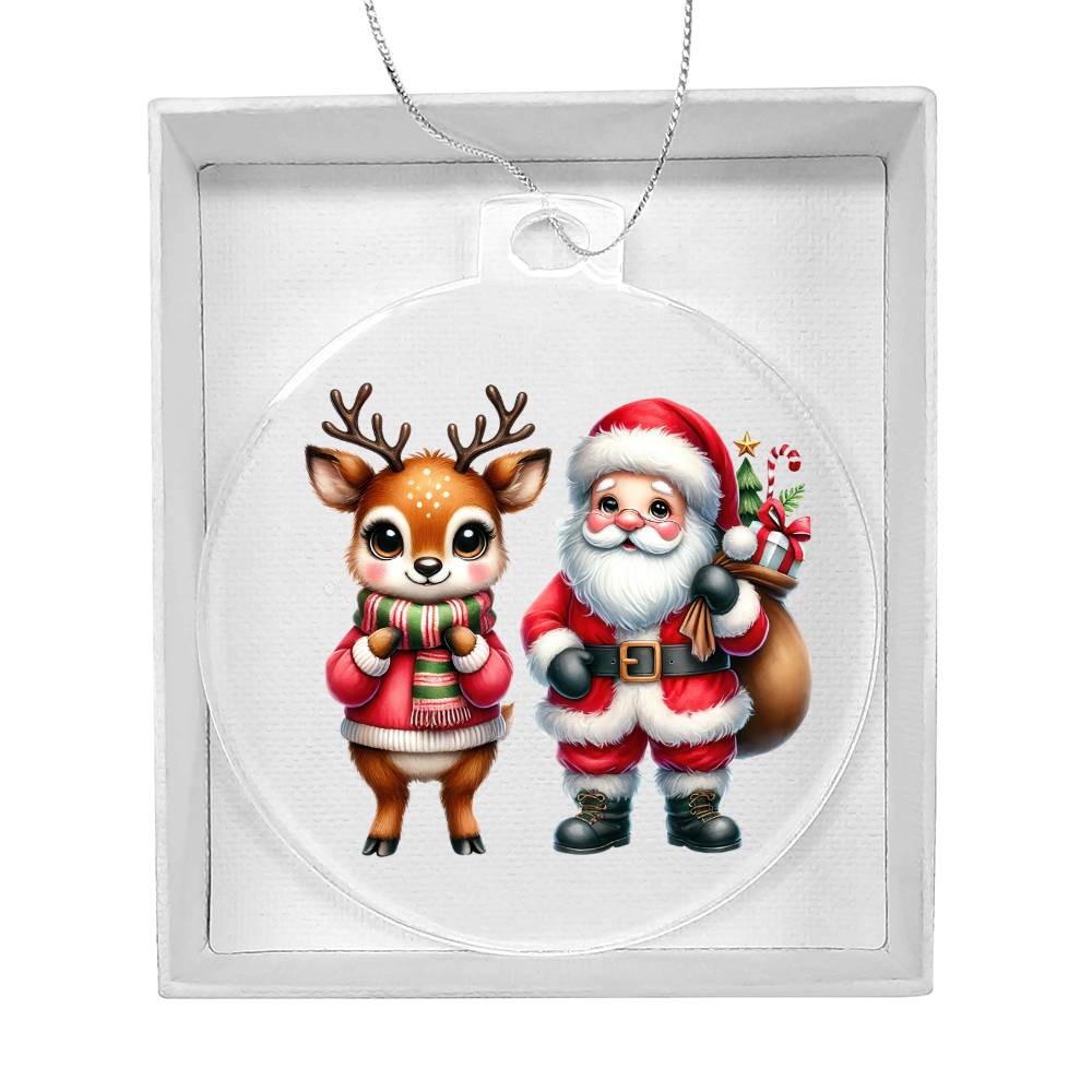 Cute Christmas Reindeer 014 - Acrylic Ornament