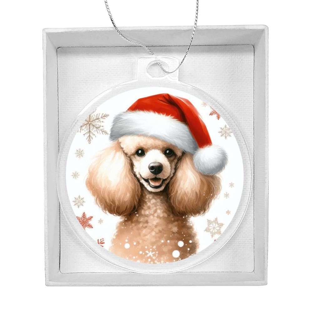 Christmas Dog - Poodle - Acrylic Ornament