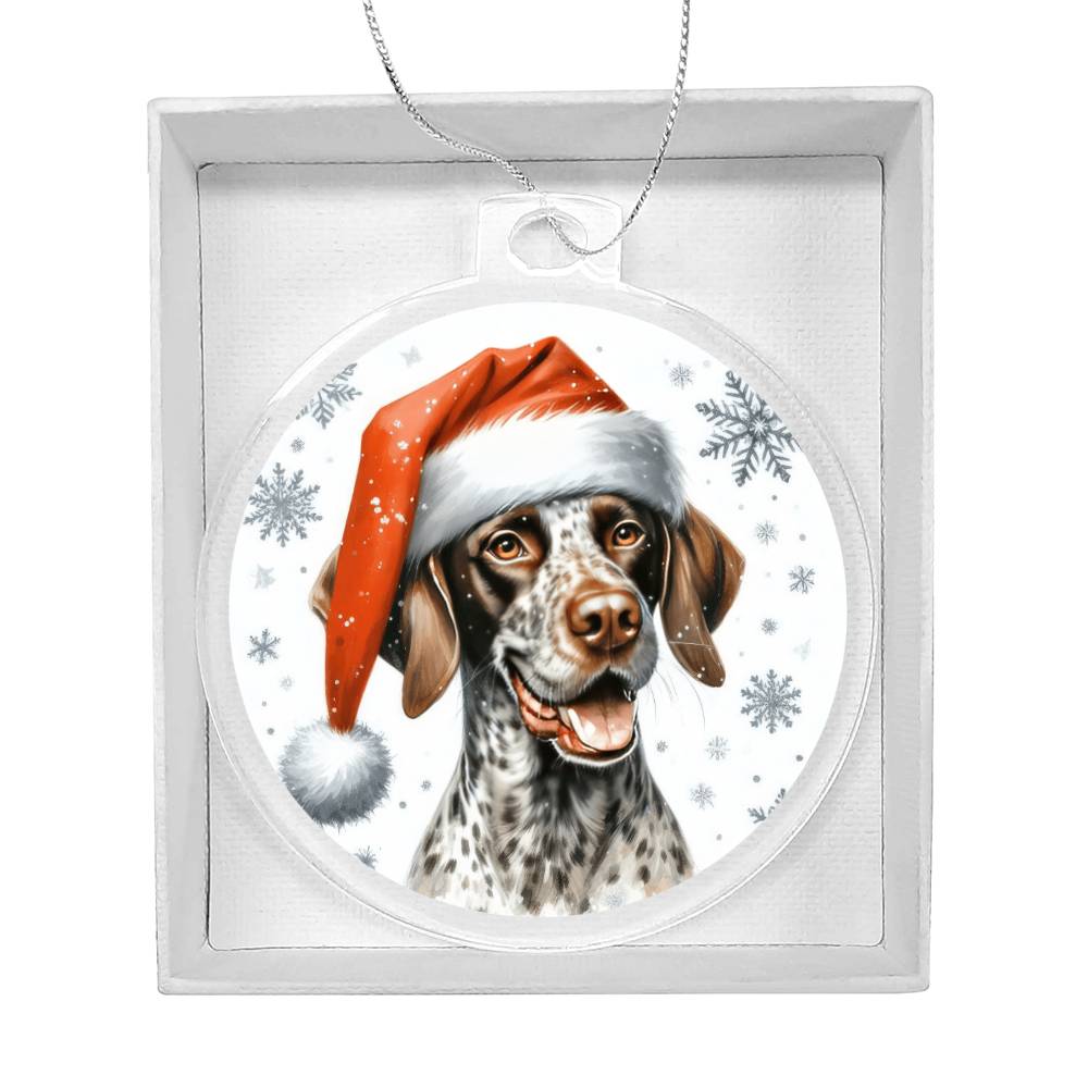 Christmas Dog - Pointer - Acrylic Ornament