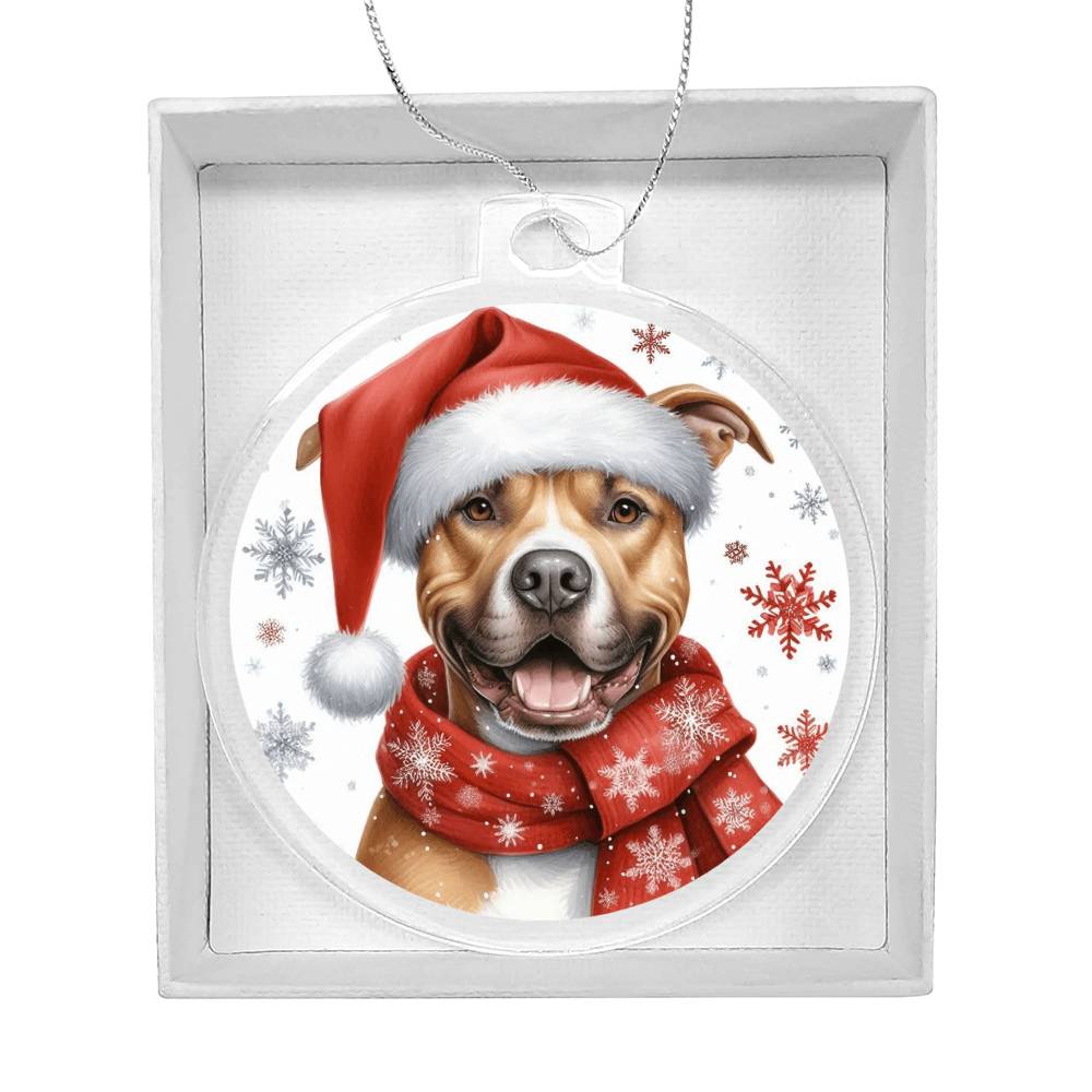 Christmas Dog - American Pit Bull Terrier - Acrylic Ornament