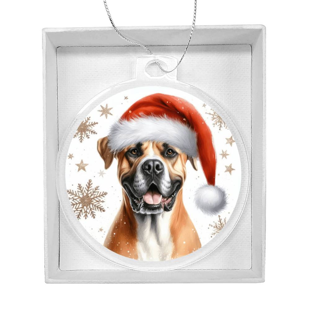 Christmas Dog - Dogo Argentino - Acrylic Ornament