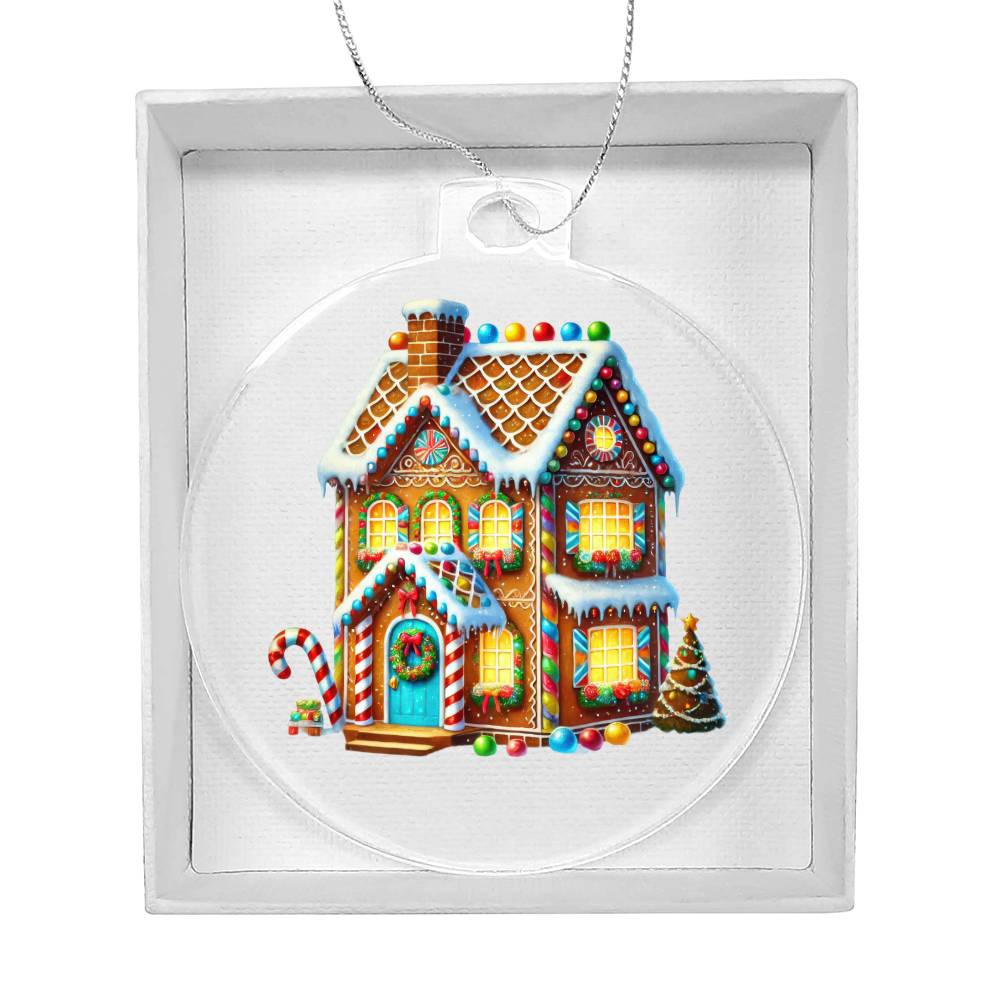 Christmas Gingerbread House 006 - Acrylic Ornament
