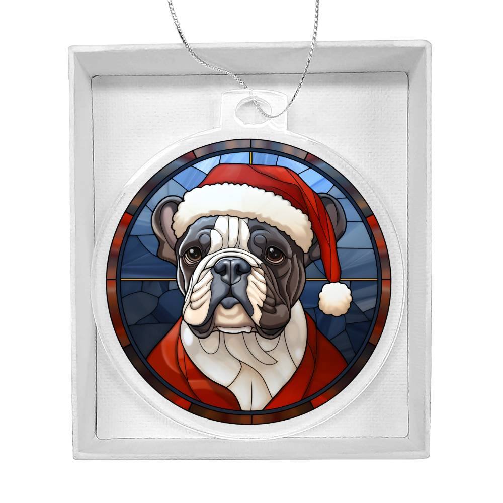 Dog Stained Glass Christmas Design 030 - Acrylic Ornament