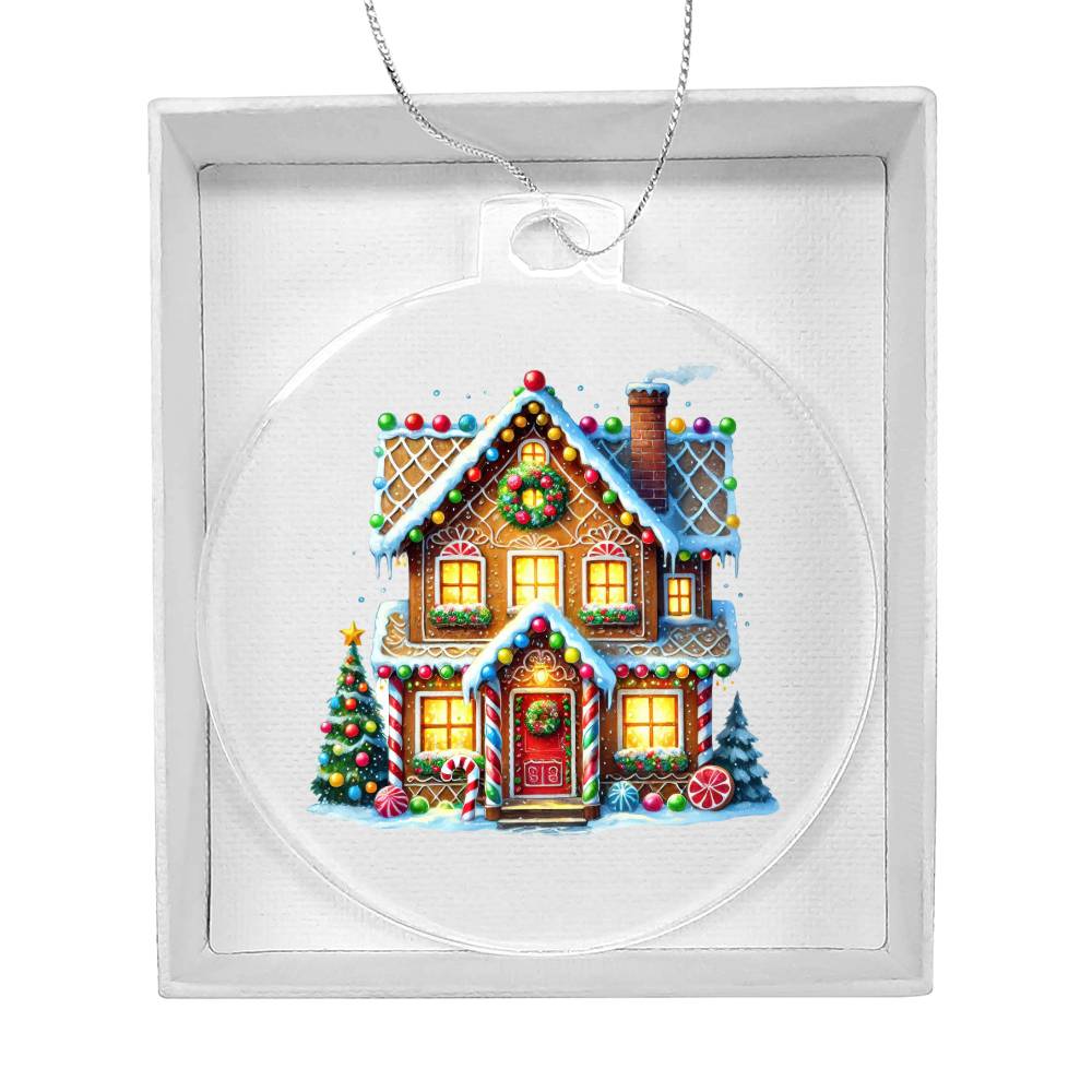 Christmas Gingerbread House 001 - Acrylic Ornament