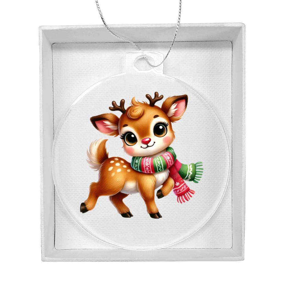 Cute Christmas Reindeer 008 - Acrylic Ornament