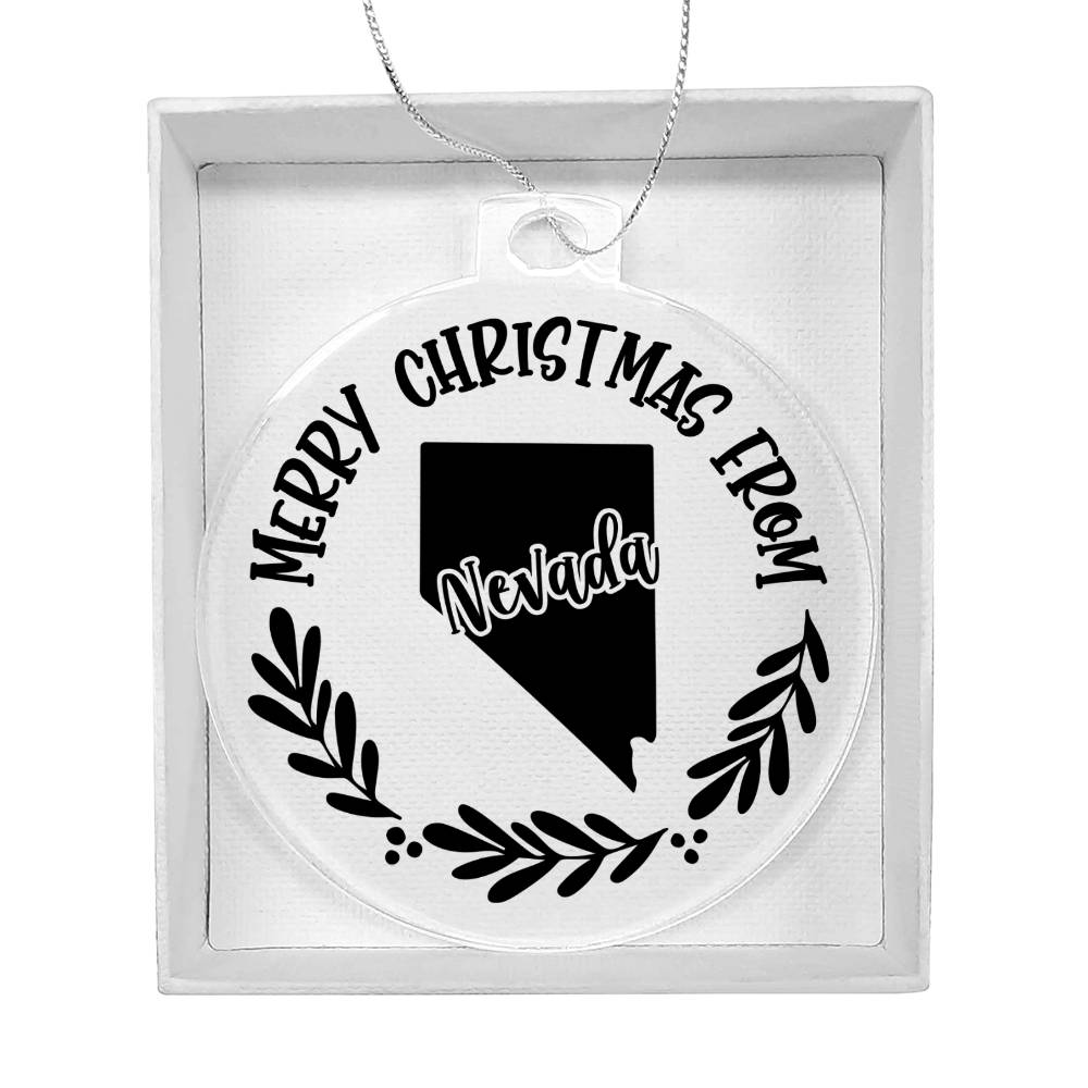 Merry Christmas From Nevada - Acrylic Ornament