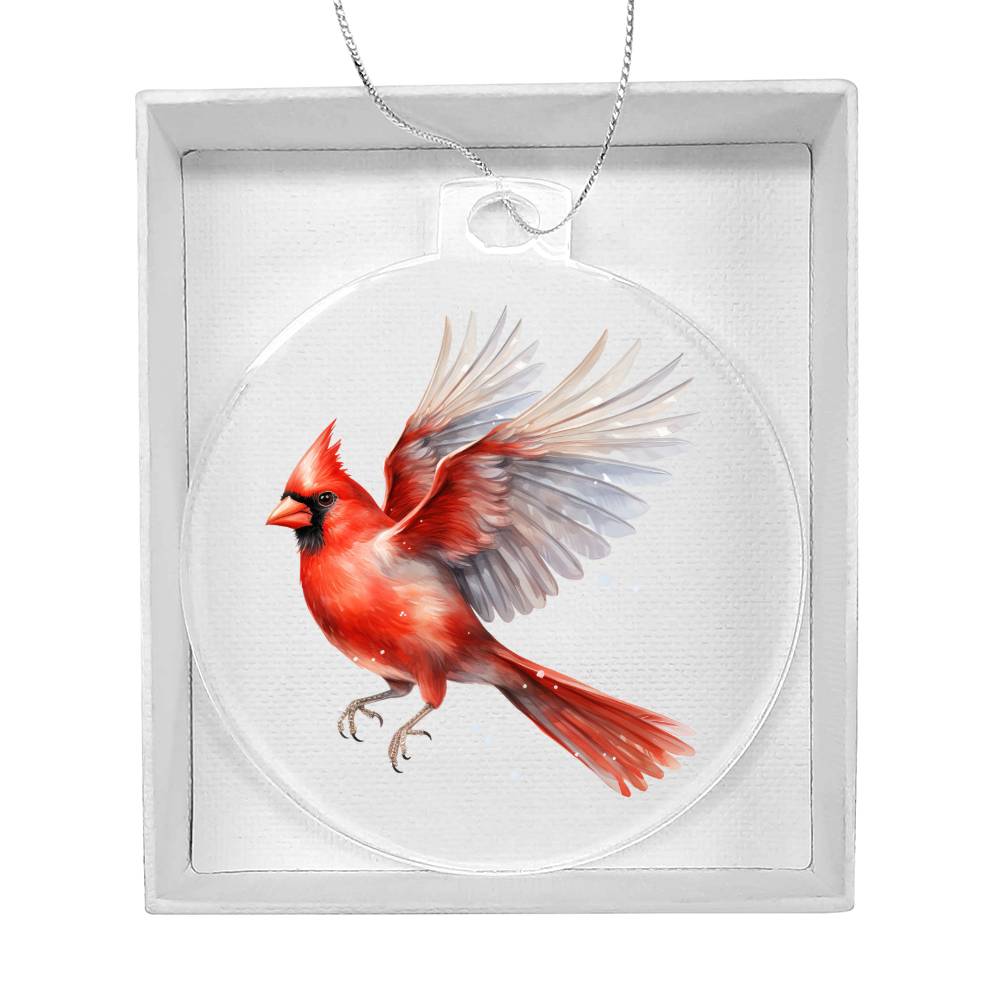 Christmas Cardinal 006 - Acrylic Ornament