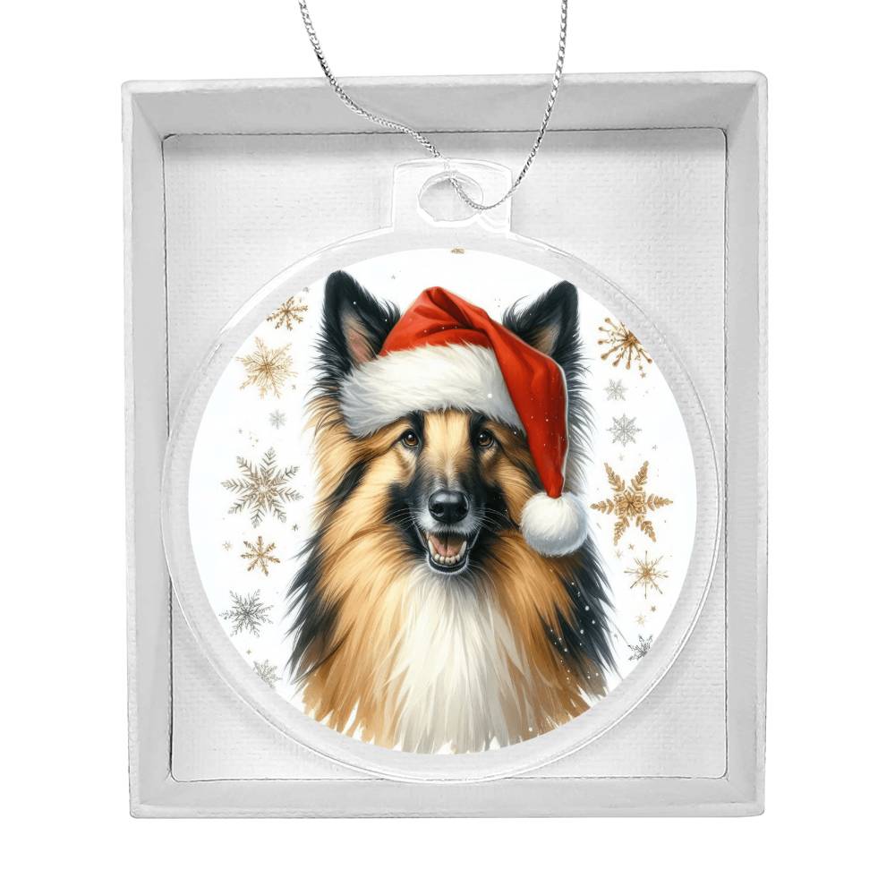 Christmas Dog - Belgian Sheepdog - Acrylic Ornament