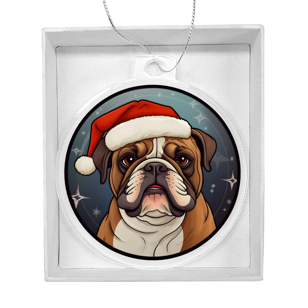 Dog Stained Glass Christmas Design 031 - Acrylic Ornament