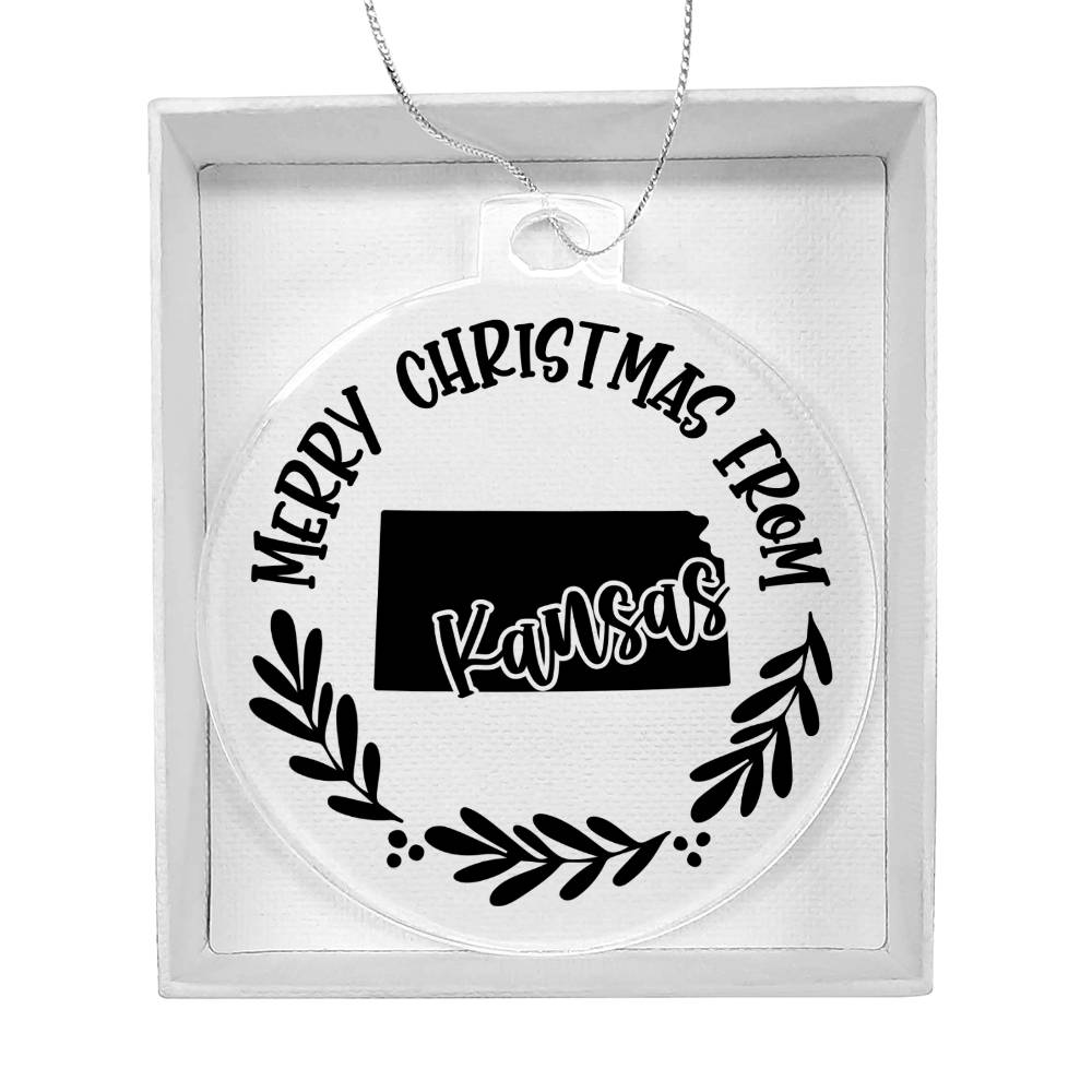 Merry Christmas From Kansas - Acrylic Ornament