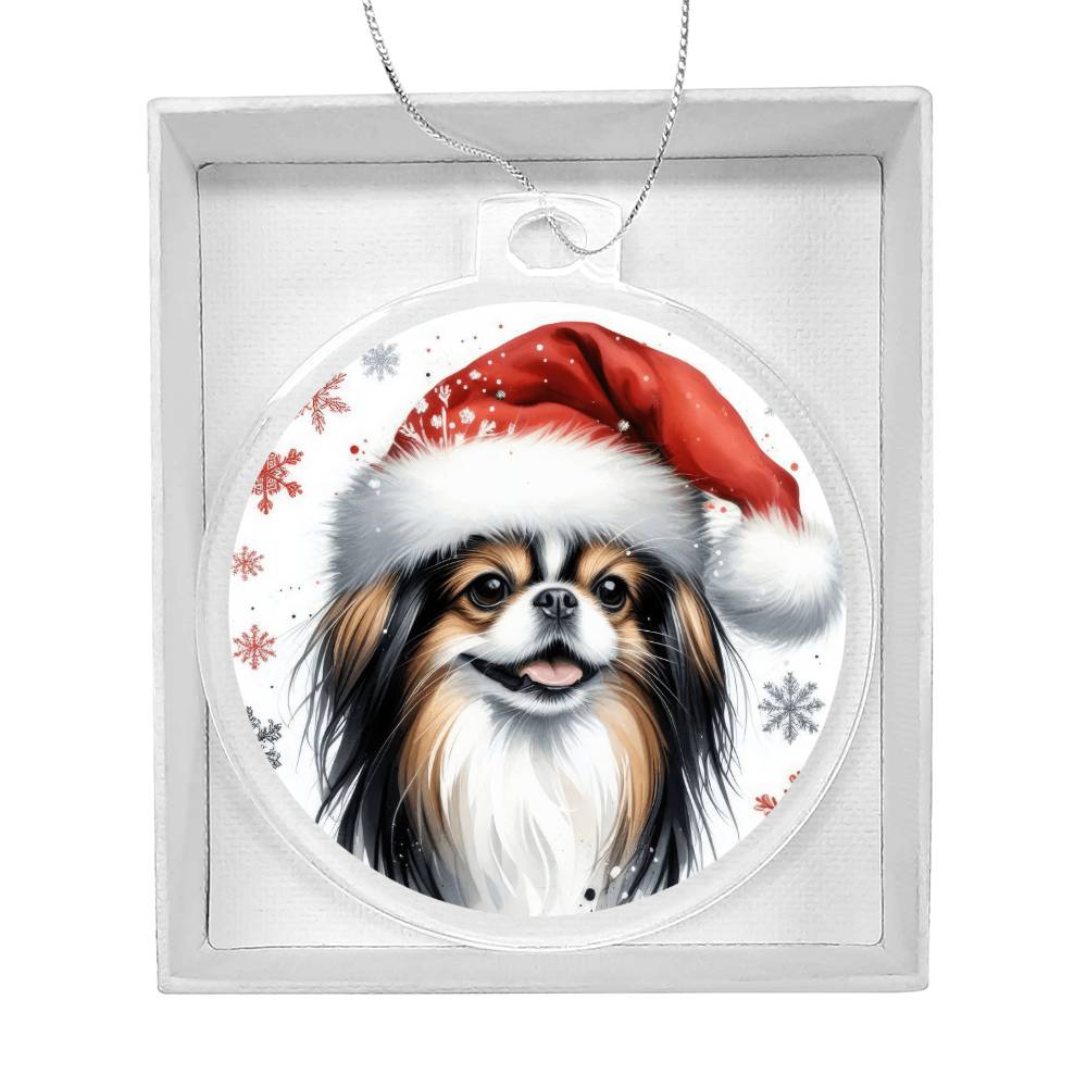 Christmas Dog - Japanese Chin - Acrylic Ornament