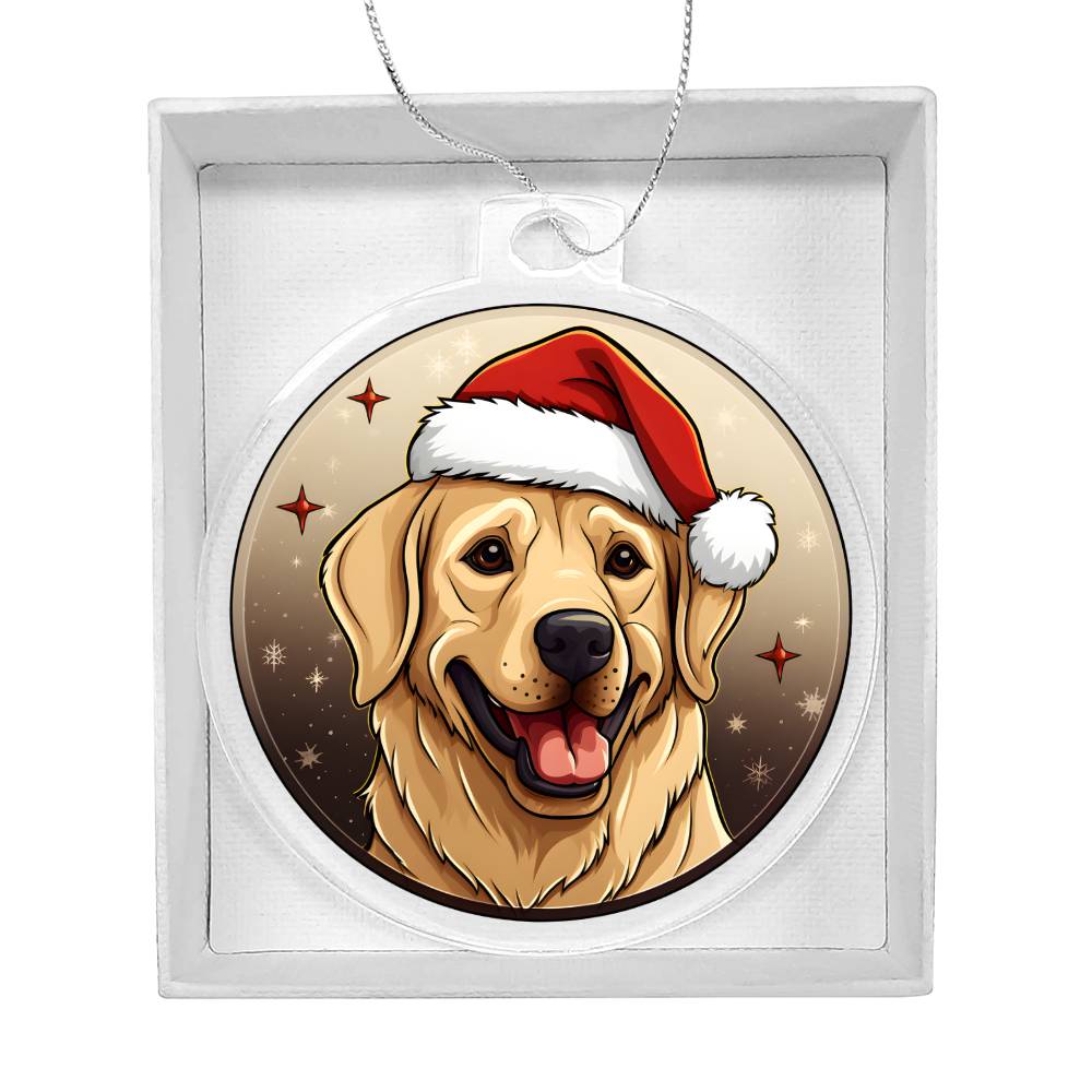 Dog Stained Glass Christmas Design 027 - Acrylic Ornament