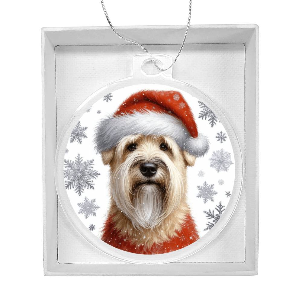 Christmas Dog - Soft Coated Wheaten Terrier - Acrylic Ornament