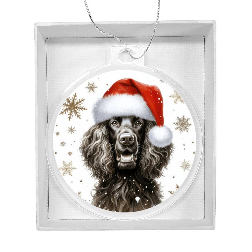 Christmas Dog - Irish Water Spaniel - Acrylic Ornament