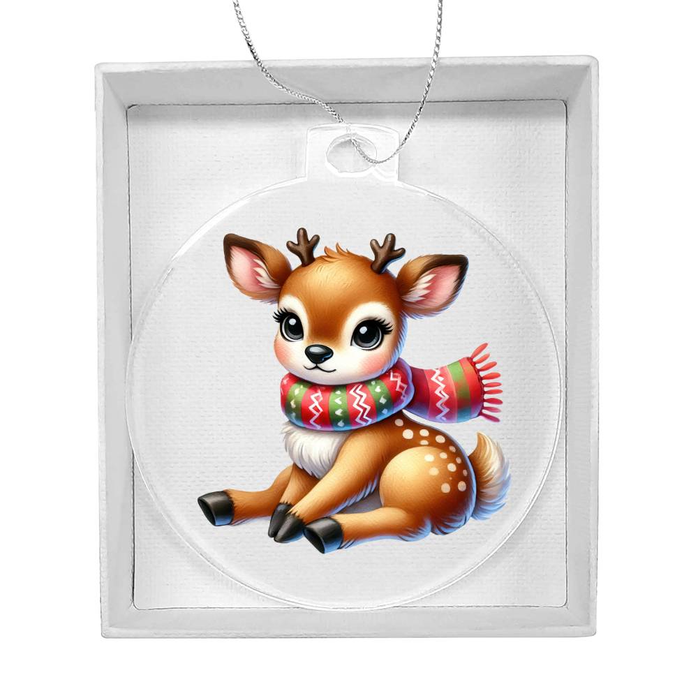 Cute Christmas Reindeer 003 - Acrylic Ornament