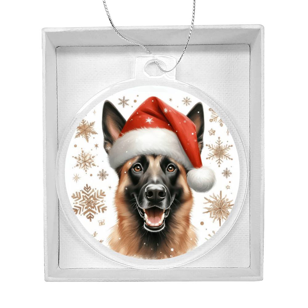 Christmas Dog - Belgian Malinois - Acrylic Ornament