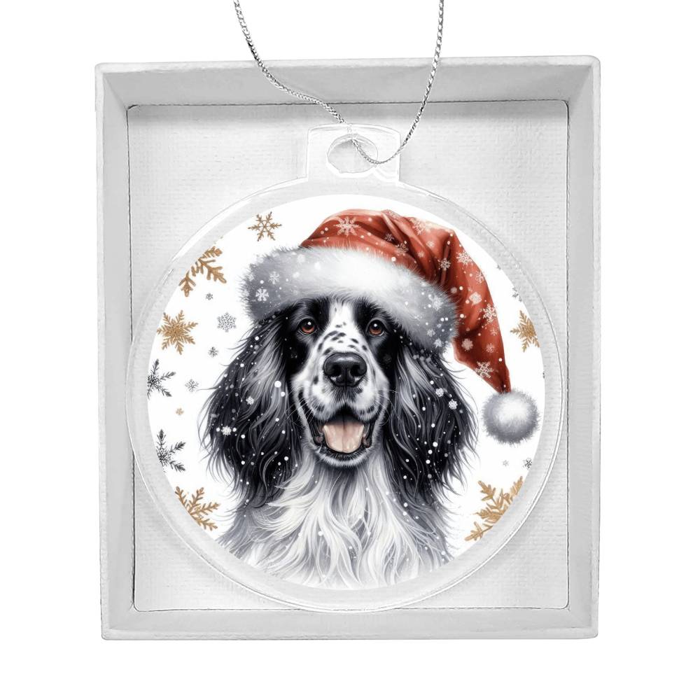 Christmas Dog - English Setter - Acrylic Ornament