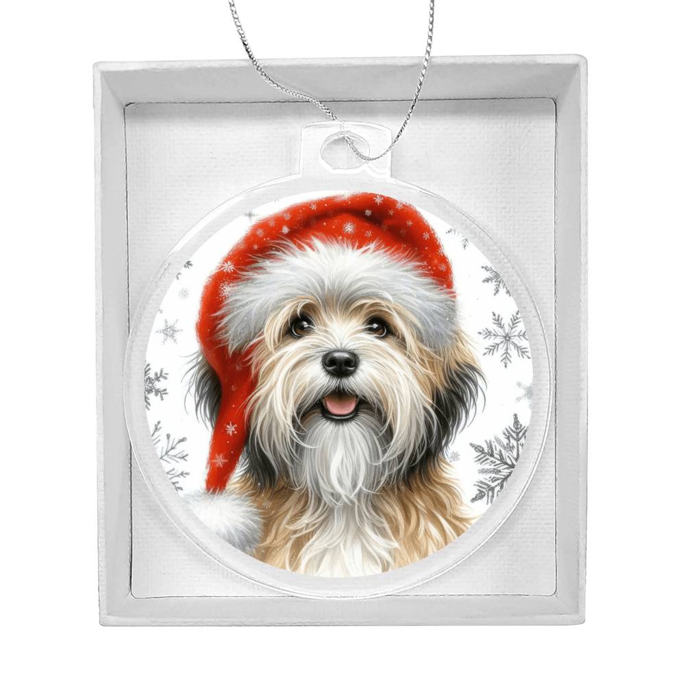 Christmas Dog - Dandie Dinmont Terrier - Acrylic Ornament