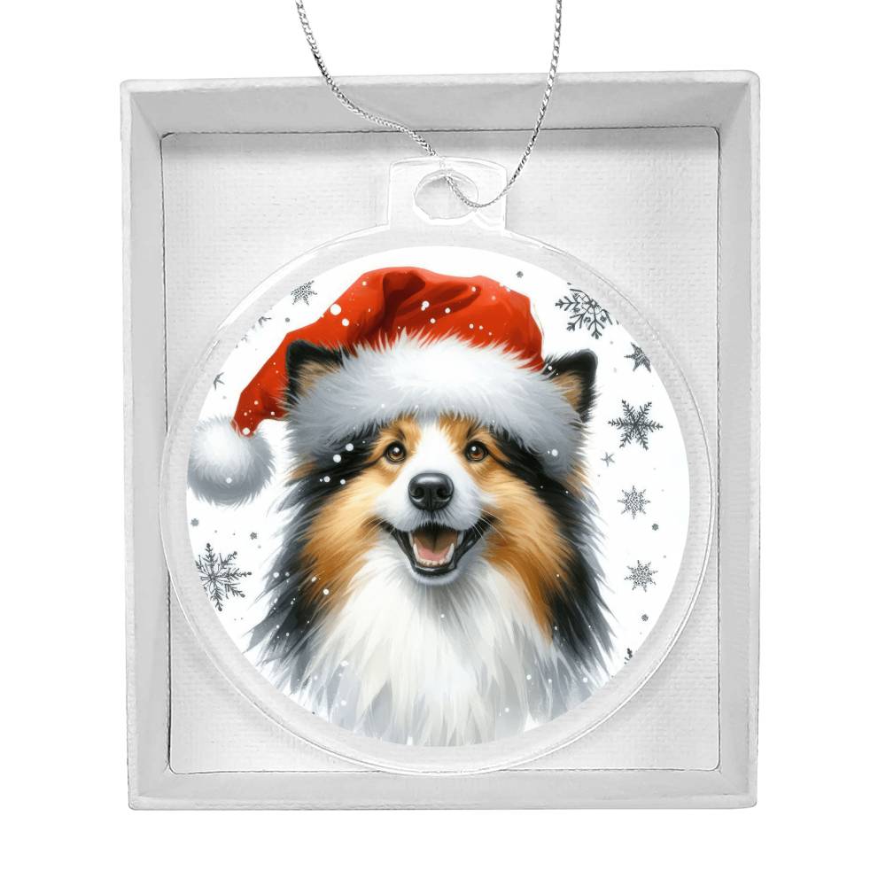 Christmas Dog - Icelandic Sheepdog - Acrylic Ornament