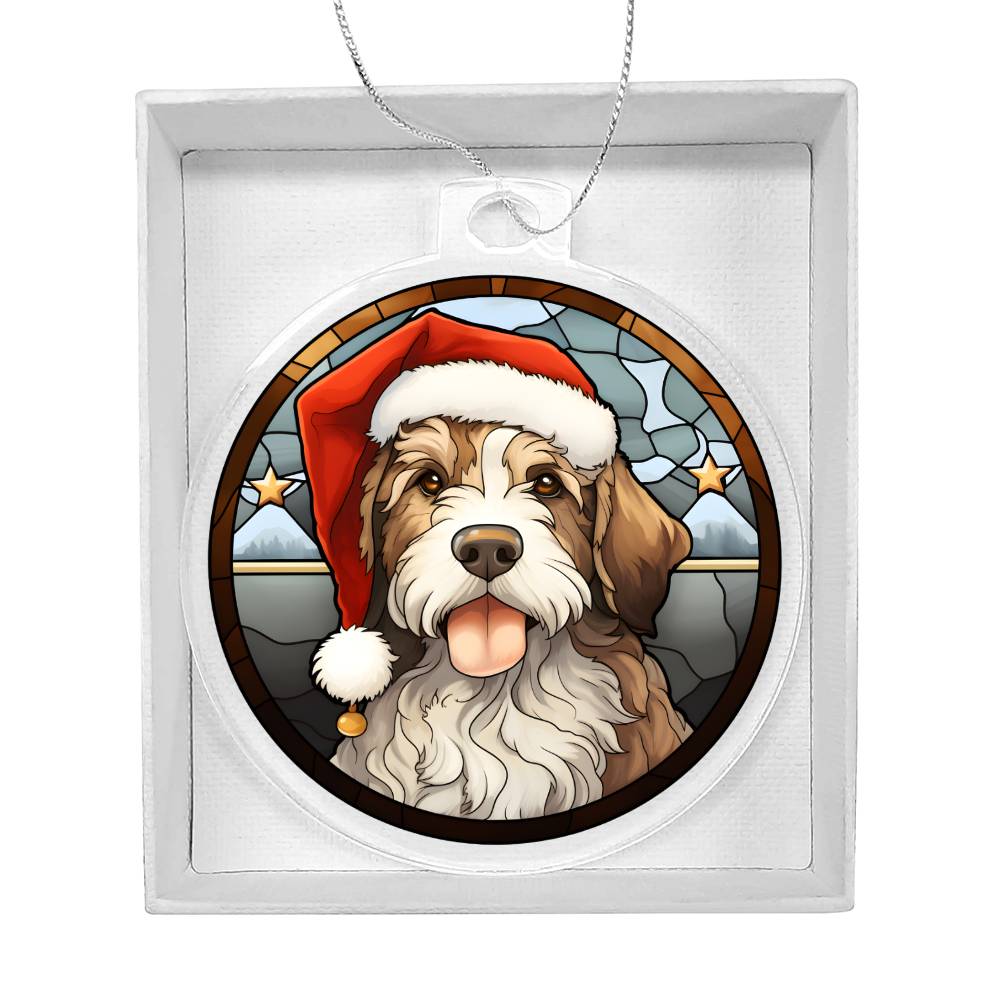 Dog Stained Glass Christmas Design 021 - Acrylic Ornament