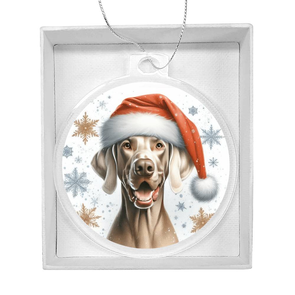 Christmas Dog - Weimaraner - Acrylic Ornament